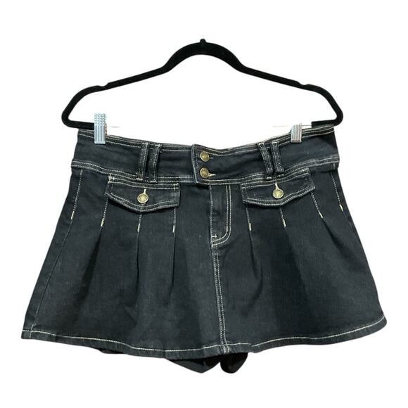 Mini Micro Denim Pleated Skort NWT Y2K - Picture 1 of 4
